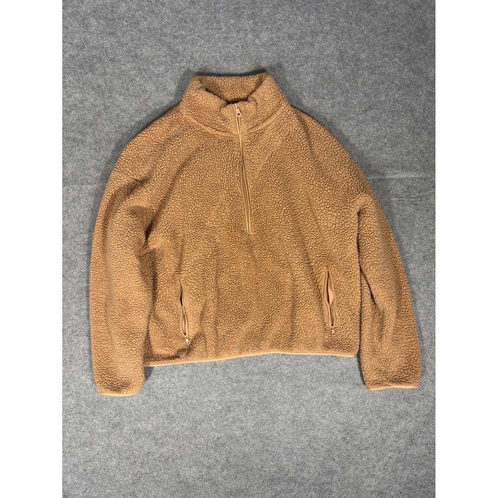 OFFLINE by Aerie Sherpa Quarter Zip Fleece‎ Pullover Tan Camel XL T87JH1Q
